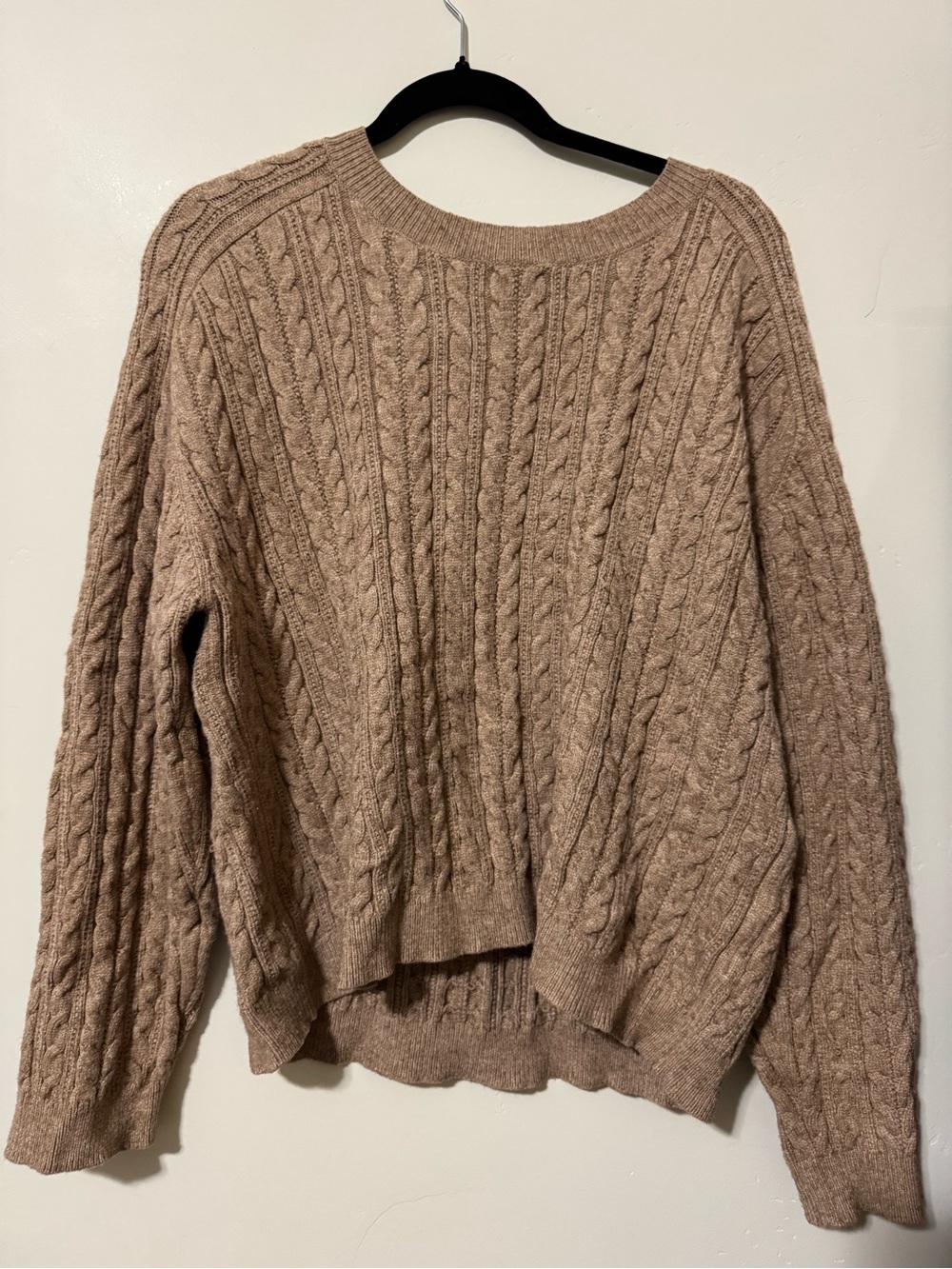 Women's Cable Crewneck Sweater - Taupe